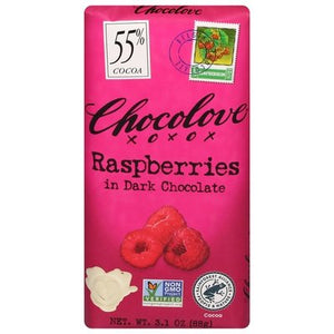 Chocolove Dark Chocolate Raspberries 55% Cocoa 12/3.1 OZ [UNFI #1182781] [ebt] T