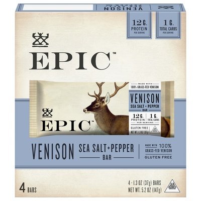 Epic Bar Venison Sea Salt + Pepper 8/4/1.3OZ [UNFI #2727261] [ebt]
