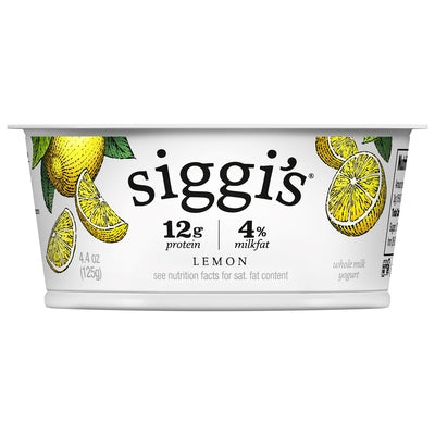 Siggis Yogurt Whole Milk Lemon 12/4.4 oz [UNFI #3152527 ] [ebt]