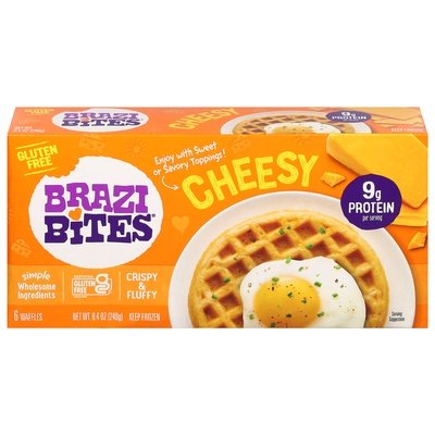 Brazi Bites Waffles Cheesy Crispy Fluffy 8/8.4 OZ [UNFI  #3031226]