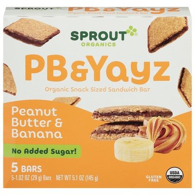 Sprout Sandwich Bar Organic Peanut Butter & Banana 6/5.1 OZ [UNFI #2966620] [ebt]