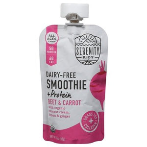 Serenity Kids Smoothie + Protein Dairy-Free Beet & Carrot 6+ Months 6/3.5 OZ [UNFI #2929800] [ebt]