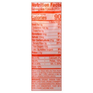 Happy Tot Fruit & Veggie Blend Organic Bananas Carrots & Strawberries 4 Tots & Tykes 16/4 OZ [UNFI #2532760] [ebt]