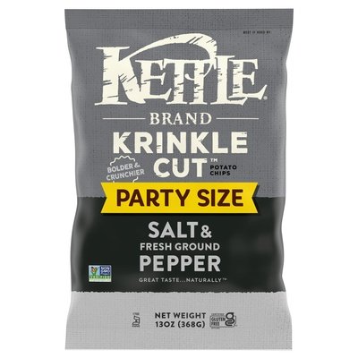 Kettle Brand Potato Chips Salt & Fresh Ground Pepper Party Size 9/13 OZ [UNFI #2342335] [ebt]