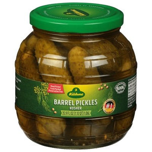 Kuhne Barrel Pickles Kosher 6/34.2 OZ [UNFI #1736933] [ebt]