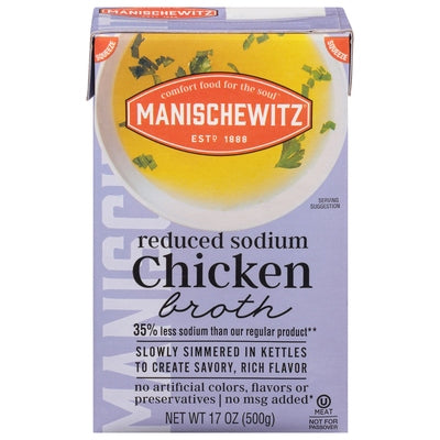 Manischewitz Broth Reduced Sodium Chicken 12/17 OZ [UNFI #2646859] [ebt]