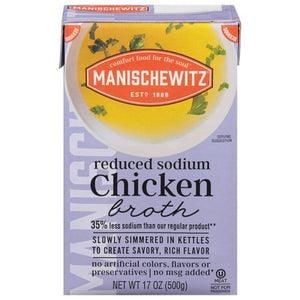 Manischewitz Broth Reduced Sodium Chicken 12/17 OZ [UNFI #2646859] [ebt]