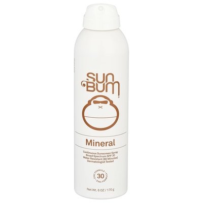 Sun Bum Continuous Sunscreen Spray Mineral Broad Spectrum SPF 30 6 OZ [UNFI #2386183] T