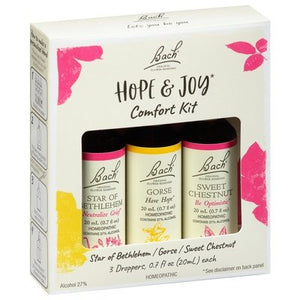 Bach Flower Essences Hope & Joy Comfort Kit Star Of Bethlehem/Gorse/Sweet Chestnut 1/3/.7 OZ [UNFI #2579639] T