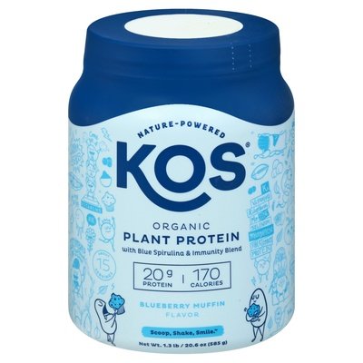 Kos Plant Protein Powder Organic Blueberry Muffin Flavor 20.6 OZ [UNFI #2661833] T