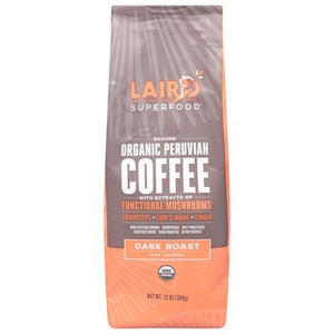 Laird Superfood Coffee Organic Ground Dark Roast Peruvian 6/12 OZ [UNFI #2651131] [ebt]