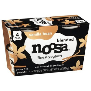 Noosa Finest Yoghurt Vanilla Bean Blended 4 Pack 6/4/4 OZ [UNFI #1791896] [ebt]