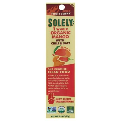 Solely Fruit Jerky Organic Mango with Chili & Salt 12/.8 OZ [UNFI #2565588] [ebt]