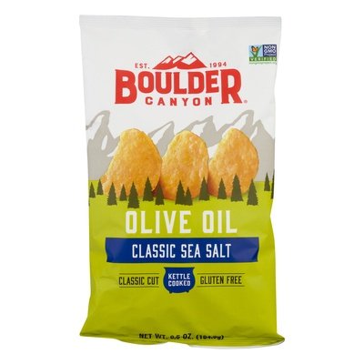 Boulder Canyon Potato Chips Classic Sea Salt Olive Oil Classic Cut 12/6.5 OZ [UNFI #1309699] [ebt]