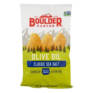 Boulder Canyon Potato Chips Classic Sea Salt Olive Oil Classic Cut 12/6.5 OZ [UNFI #1309699] [ebt]