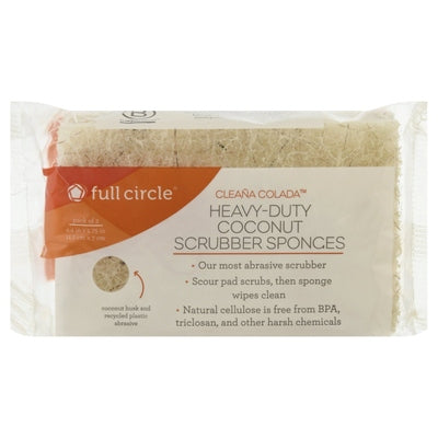 Full Circle Home Scrubber Sponges Heavy-Duty Coconut Pack of 2 1 CT [UNFI #3084167] T