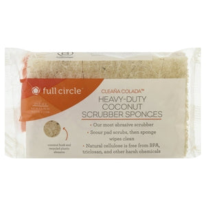Full Circle Home Scrubber Sponges Heavy-Duty Coconut Pack of 2 1 CT [UNFI #3084167] T