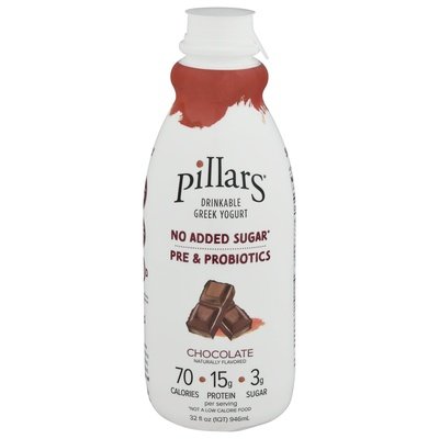 Pillars Drinkable Greek Yogurt Chocolate 6/32 OZ [UNFI #2751675] [ebt]