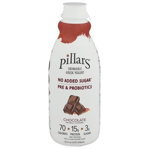 Pillars Drinkable Greek Yogurt Chocolate 6/32 OZ [UNFI #2751675] [ebt]