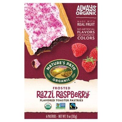 Natures Path Flavored Toaster Pastries Frosted Razzi Raspberry 12/11 OZ [UNFI #193953] [ebt]