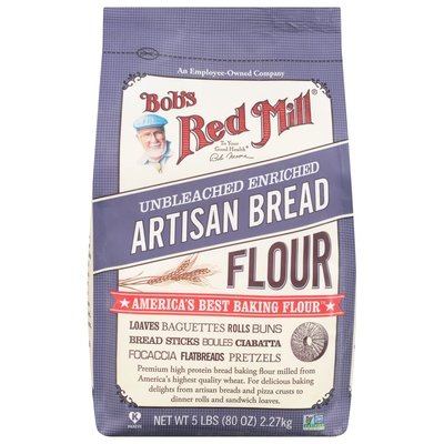 Bobs Red Mill Artisan Bread Flour Unbleached Enriched 4/5 LB [UNFI #1614460] [ebt]