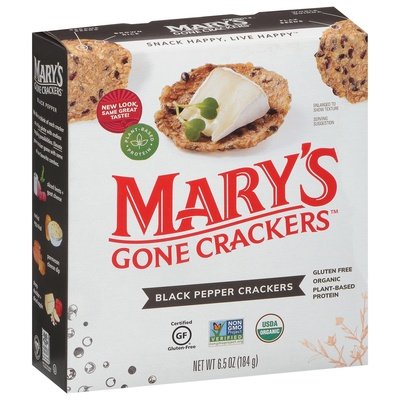 Marys Gone Crackers Crackers Black Pepper 6/6.5 OZ [UNFI #2333417] [ebt]