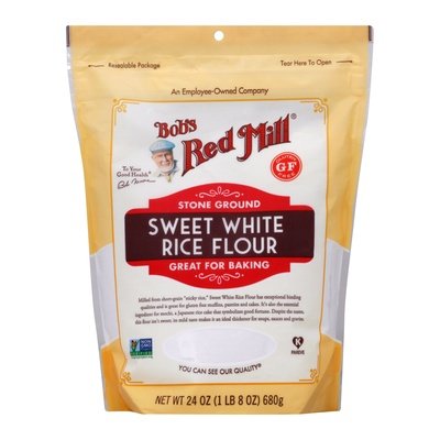 Bobs Red Mill Rice Flour Sweet White Stone Ground 4/24 OZ [UNFI #2486538] [ebt]