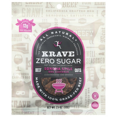 Krave Beef Cuts Zero Sugar Bbq Seasoned Sonoma Style 8/2.1 OZ [UNFI #2725877] [ebt]