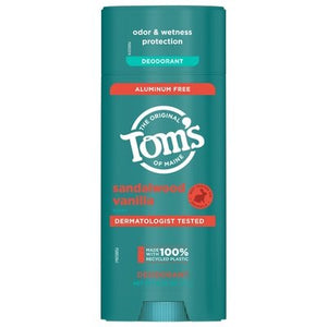 Toms Of Maine Deodorant Sandalwood Vanilla Scent Aluminum Free 1/3.25 OZ [UNFI #3037694] T