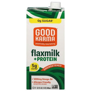 Good Karma Flaxmilk Unsweetened +Protein 6/32 OZ [UNFI #2204592] [ebt]