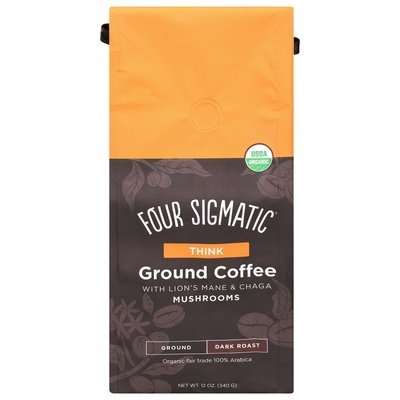 Four Sigmatic Coffee Ground Dark Roast Mushroom Think 8/12 OZ [UNFI #2732006] [ebt]