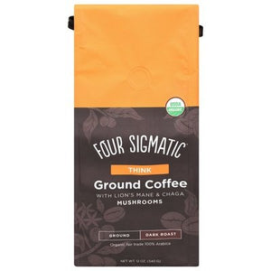 Four Sigmatic Coffee Ground Dark Roast Mushroom Think 8/12 OZ [UNFI #2732006] [ebt]