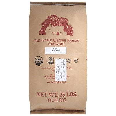 Grains Popcorn Organic White 25 Lb [UNFI #0465039] [ebt]