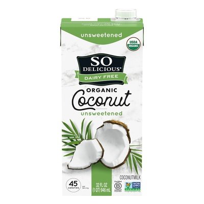 So Delicious Dairy Free Organic Unsweetened Coconutmilk 12/32 OZ [UNFI #337196] [ebt]