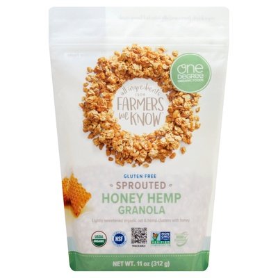 One Degree Organic Foods Granola Sprouted Honey Hemp 6/11 OZ [UNFI #1829134] [ebt]