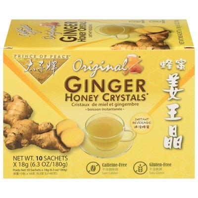 Prince Of Peace Instant Beverage Ginger Honey Crystals Original 10 Ct [UNFI #0517953] [ebt]