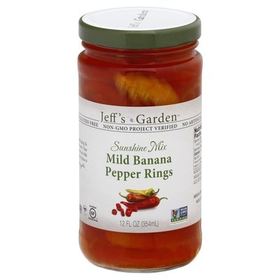Jeffs Garden Mild Banana Pepper Rings Sunshine Mix 6/12 OZ [UNFI #1989425] [ebt]