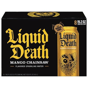 Liquid Death Sparkling Water Mango Chainsaw Flavored King Size Cans 3/8/19.2 Z [UNFI #2930295] [ebt] T