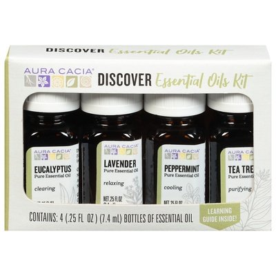 Aura Cacia Essential Oils Kit Discover 1/4/.25OZ [UNFI #1830975] T