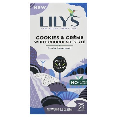 Lilys White Chocolate Style Cookies & Creme 12/2.8 OZ [UNFI #2639268] [ebt] T