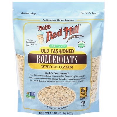 Bobs Red Mill Rolled Oats Organic Whole Grain Old Fashioned 4/32 OZ [UNFI #2276012] [ebt]