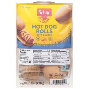 Schar Hot Dog Rolls Gluten-Free 4/8 OZ [UNFI #2826337] [ebt]