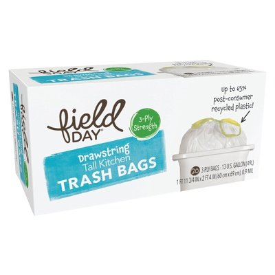 Field Day Tall Kitchen Trash Bags 13GAL 12/20 CT [UNFI #1824606] T