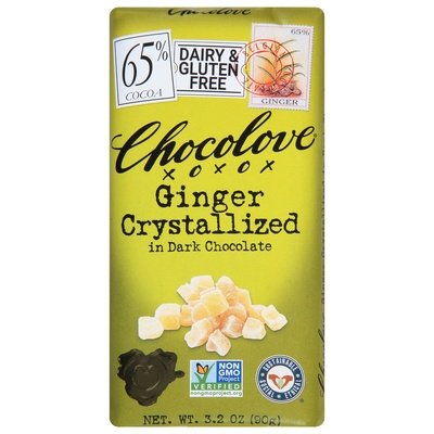 Chocolove Ginger Crystallized In Dark Chocolate 65% Cacao 12/3.2 OZ [UNFI #102152] [ebt] T