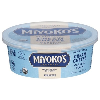 Miyokos Creamery Cream Cheese Plant Milk Classic Plain 6/8 OZ [UNFI #2305720] [ebt]