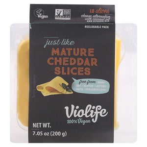 Violife Cheese Alternative Just Like Mature Cheddar Slices 8/7.1 OZ [UNFI #2306645] [ebt]