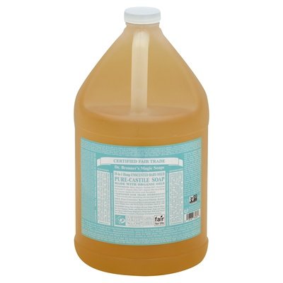 Dr Bronners Soap Pure-Castile 18-In-1 Hemp Unscented Baby-Mild 1 Gal [UNFI #0300897] T