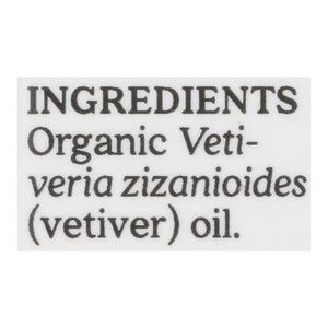 Aura Cacia Pure Essential Oil Organic Vetiver Grounding 1/.25 OZ [UNFI #326207] T
