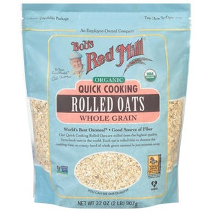 Bobs Red Mill Rolled Oats Organic Whole Grain Quick Cooking 4/32 OZ [UNFI #2276145] [ebt]