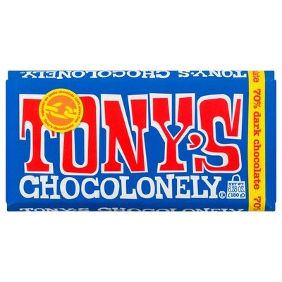 Tonys Chocolonely Dark Chocolate Belgian 70% 15/6.35 OZ [UNFI #2377554] [ebt] T